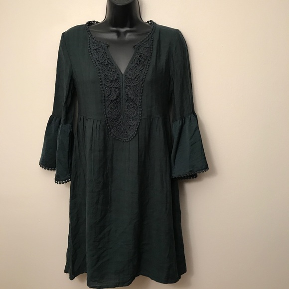 💚KNOX ROSE: Forest Green Babydoll Dress - Picture 1 of 13